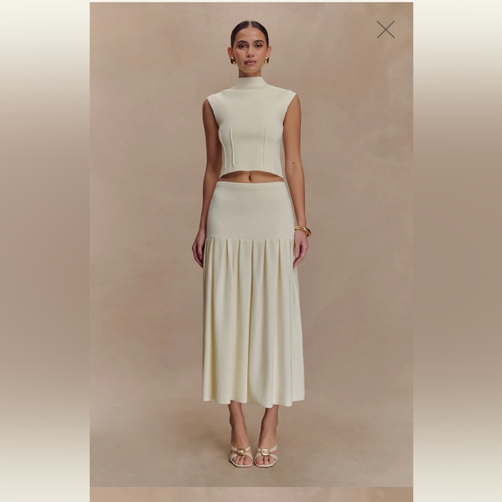 Meshki Romaine Bandage Knit Set - Ivory